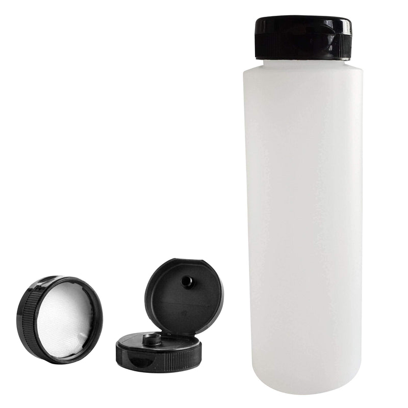 [Australia - AusPower] - kelkaa 8oz HDPE Plastic Squeeze Bottles with Wide Mouth Opening, Black Flip Top Caps for Condiments and Any Thick Liquid Products, Multi Purpose Refillable Empty Bottles (Pack of 10) 