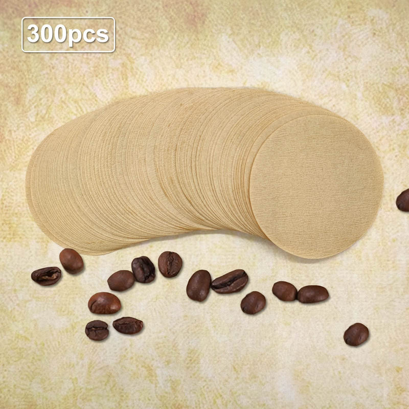 [Australia - AusPower] - BlingKingdom 300pcs 2.5" Unbleached Replacement Natural Paper Filters Round Coffee Filter Paper Compatible with Aerobie Aeropress Coffee and Espresso Makers Moka Pot Ice Drip Pot (Brown) 