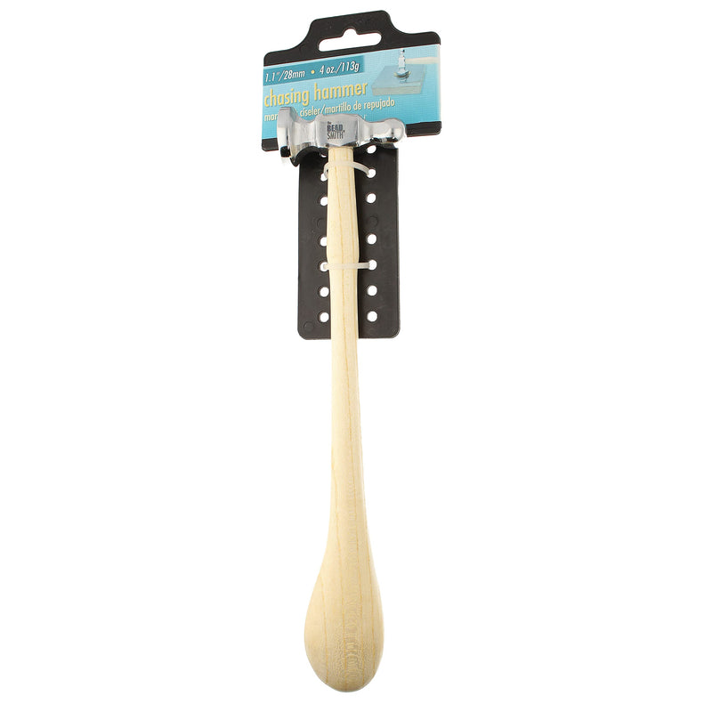 [Australia - AusPower] - The Beadsmith Two-Sided Chasing Hammer - 10.75 Inches Wooden Handle, 2.25 Steel Head with a 14mm Ball Pein & 28mm Domed Face - Tool Used to Add Texture and Dimension to Metalwork 1.26 x 3.03 x 11.9 cm 