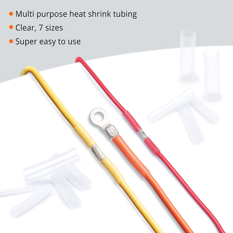 [Australia - AusPower] - Wirefy Heat Shrink Tubing Kit - 3:1 Ratio - Adhesive Lined - Waterproof Marine Grade Wire Shrink Wrap Tubing - Industrial Heat-Shrink Tubing - Clear 275 PCS 