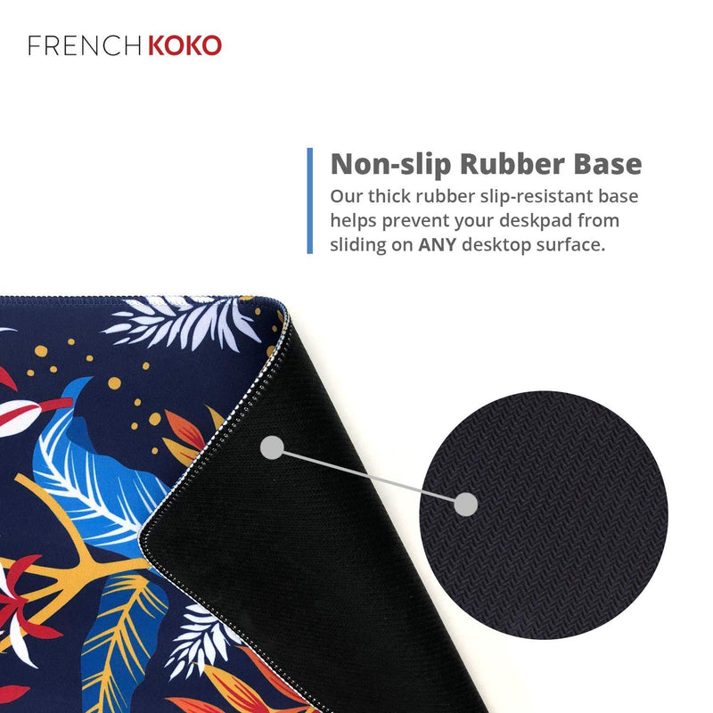[Australia - AusPower] - French Koko Large Mouse Pad, Long Desk Mat Keyboard Pad Desktop Accessories Home School College Decor Supplies Pretty Mousepad Big Computer Office Essentials Women Girls XL Cute Modern Dark Chic Classic Dark Chic 