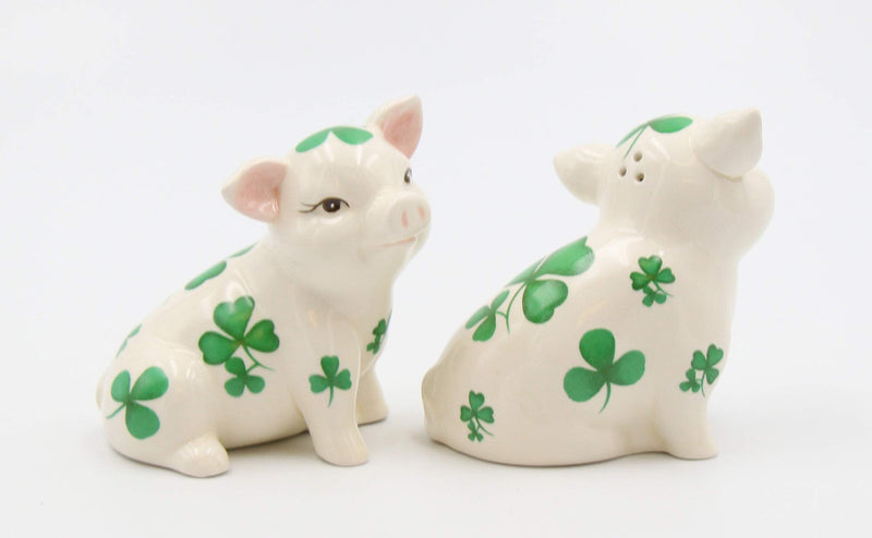 [Australia - AusPower] - Cosmos Gifts 20789 Shamrock Pigs Salt and Pepper Shaker, 3-1/2 inches high, Green 