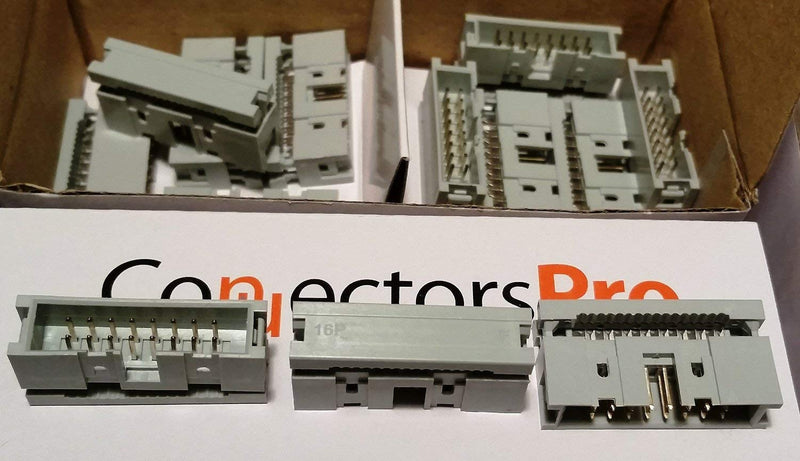 [Australia - AusPower] - Pc Accessories - Connectors Pro 10-Pack 2X8 16P Dual Rows 2.54mm Shrouded IDC Male Header, 16 Pins Connectors 