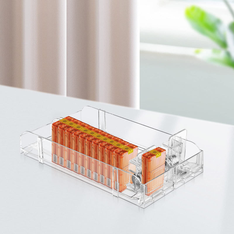 [Australia - AusPower] - Can Organizer for Refrigerator, 2Pcs Automatic Cigarette Dispaly Holder Showcase Automatic Clear Cigarette Case Pushers Rack for Store Retail 24cm 