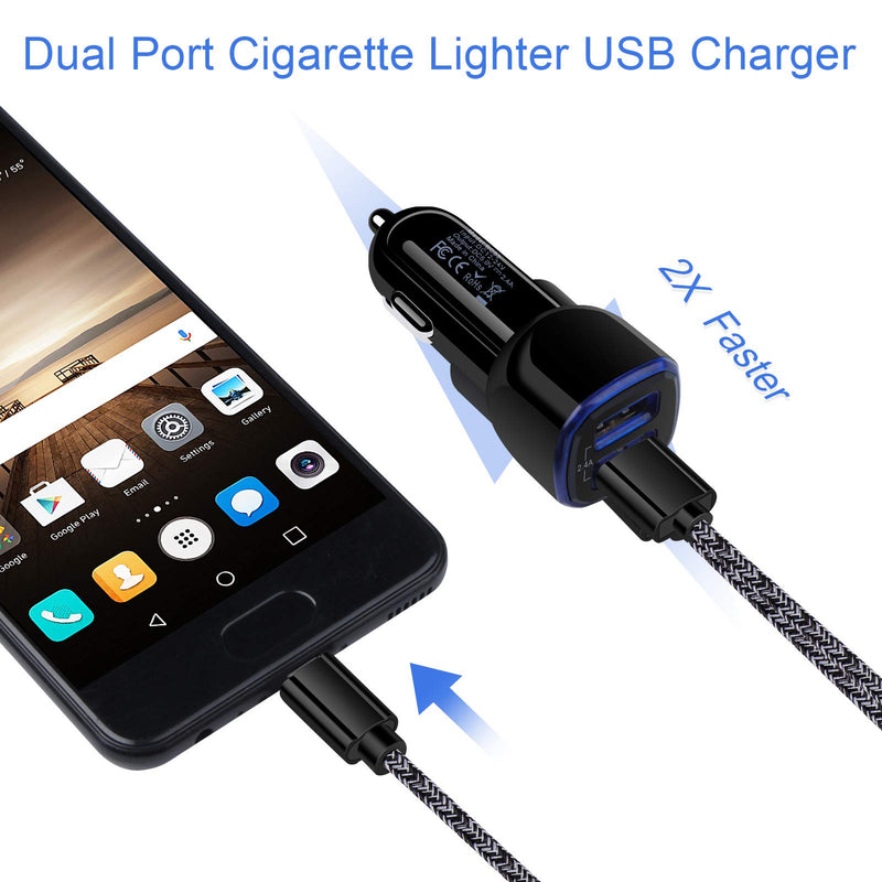 [Australia - AusPower] - Disoper Dual USB Car Charger, Wall Charger Box Block Compatible for Samsung Galaxy S22,A13 5G,A12,A52,S21 FE,S20,A21,A32,A42,A03S,Z Fold 3,Note 20,10+;OnePlus Nord CE,N200,9;6FT Type C Charging Cable 