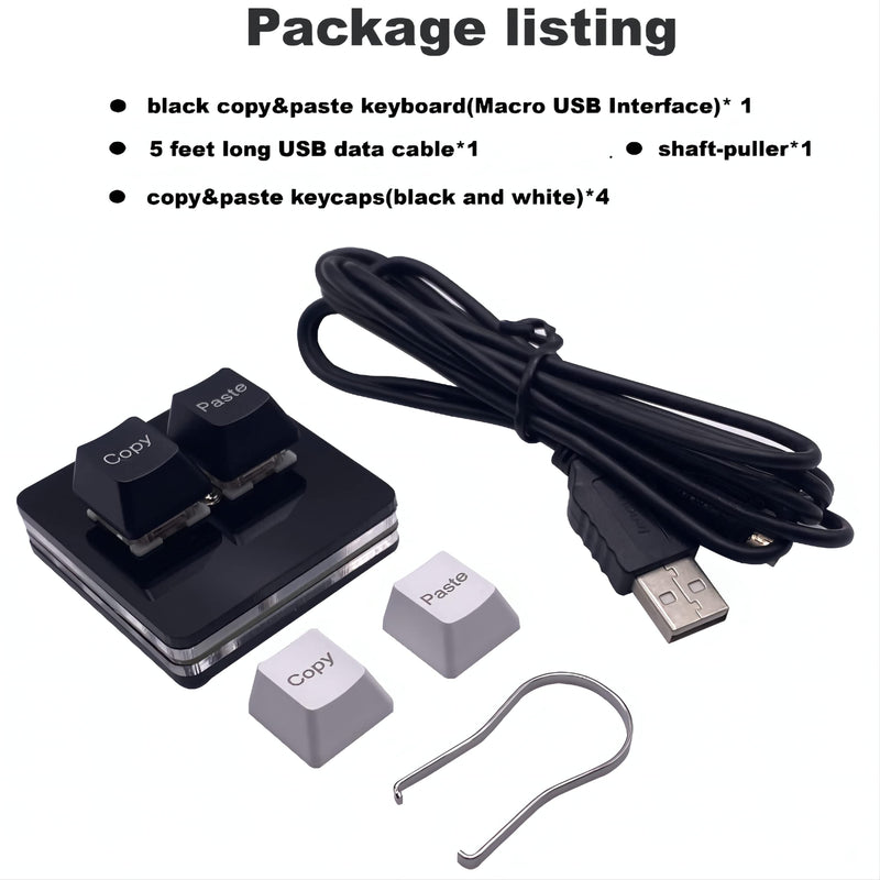 [Australia - AusPower] - BTXETUEL Copy and Paste 2-Key Keyboard SAYO OSU Keypad Hotswap One Handed Mechanical Gaming Keyboard Cherry Switch RGB Backlit Mini USB Keypad for macros or Rhythm Games 