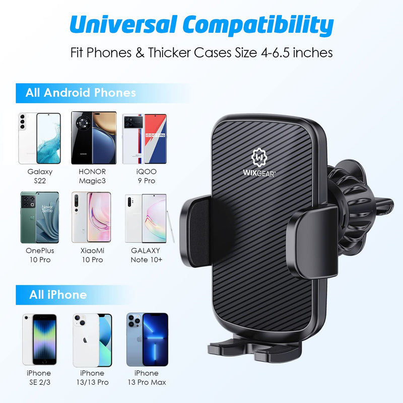 [Australia - AusPower] - WixGear Universal Air Vent Phone Holder for Car, Phone Mount for Car for Cell Phones (New Upgraded Vent Locks) 