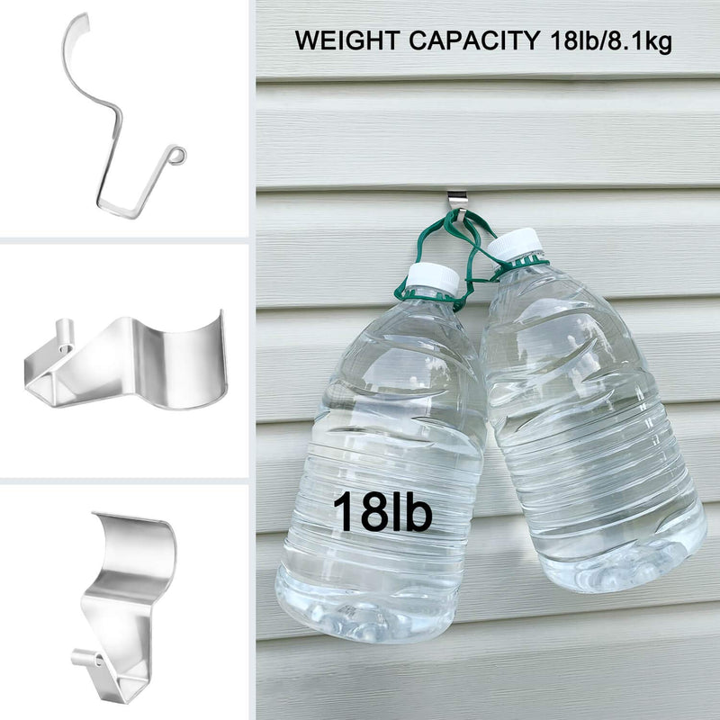 [Australia - AusPower] - No-Hole Needed Vinyl Siding Hooks Hanger, 20 Pack Heavy Duty Stainless Steel Siding Clips for Outdoor Decor Hanging 