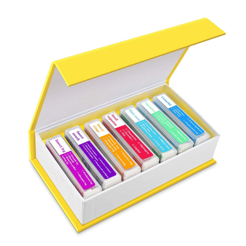 [Australia - AusPower] - Bysameyee 35PCS Prepared Microscope Slides with 7 Types Specimens, Insect/Plant Glass Sample Slide for Kids Adults Family Preschool Education Scientific Enlightenment 