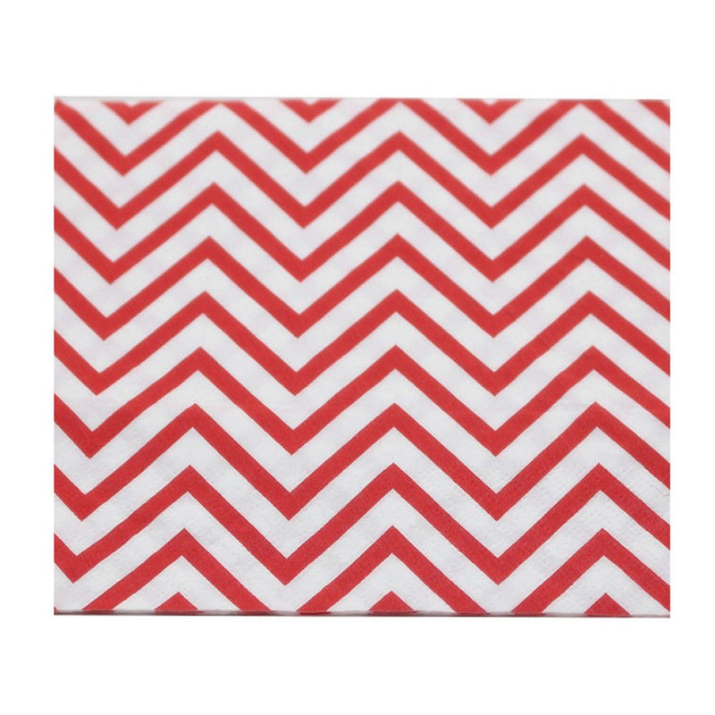 [Australia - AusPower] - Disposable 2-ply Party Napkins, Striped Chevron Polka Dot Paper Napkins for Birthday, Christmas or Anniversary Celebration Beverage Napkins 60-Count,13" x 13" Red 20 Count (Pack of 3) 