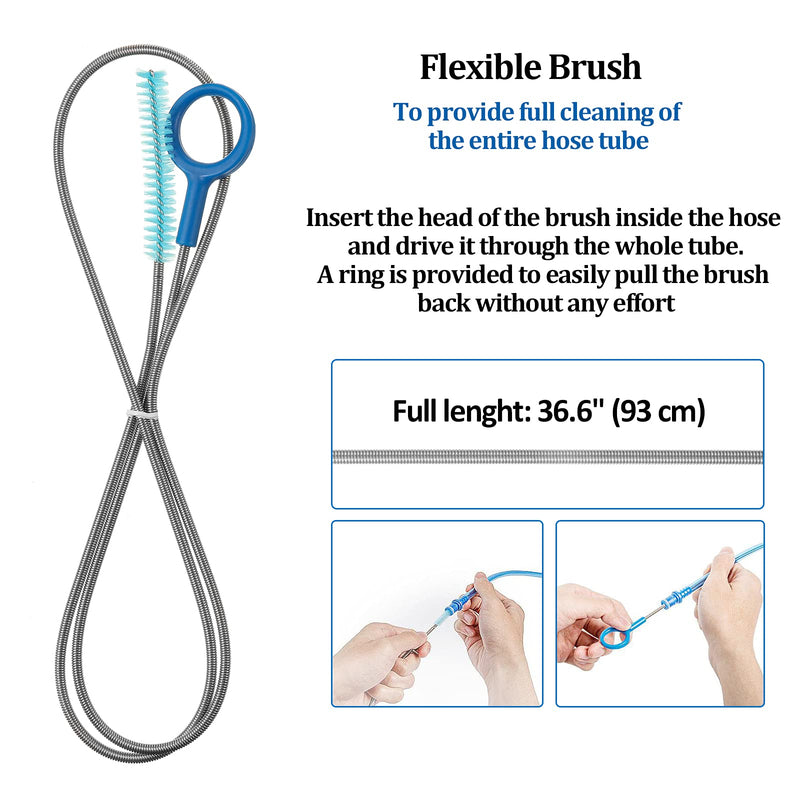 [Australia - AusPower] - 2 Packs Hydration Bladder Cleaning Kit, 8 in 1 Water Bladder Cleaning Brush Kit Includes Flexible Long Bladder Brush for Hose Small Bite Valve Brush Big Brush Drying Collapsible for Bladder Blue 
