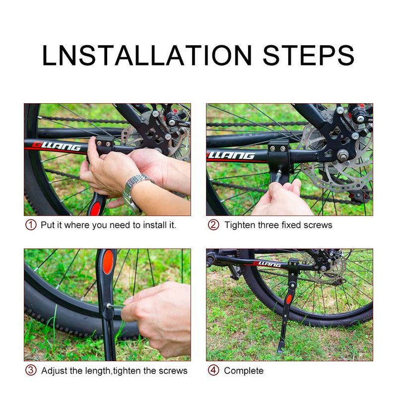 [Australia - AusPower] - UHACKER Adjustable Bike Kickstand Aluminum Rear Side Bicycle Stand for Bike 22"-27" 