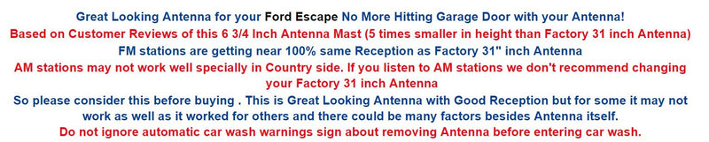 [Australia - AusPower] - 6 3/4" ANTENNA MAST - FITS : Ford Escape 2008 2009 2010 2011 2012 NEW 
