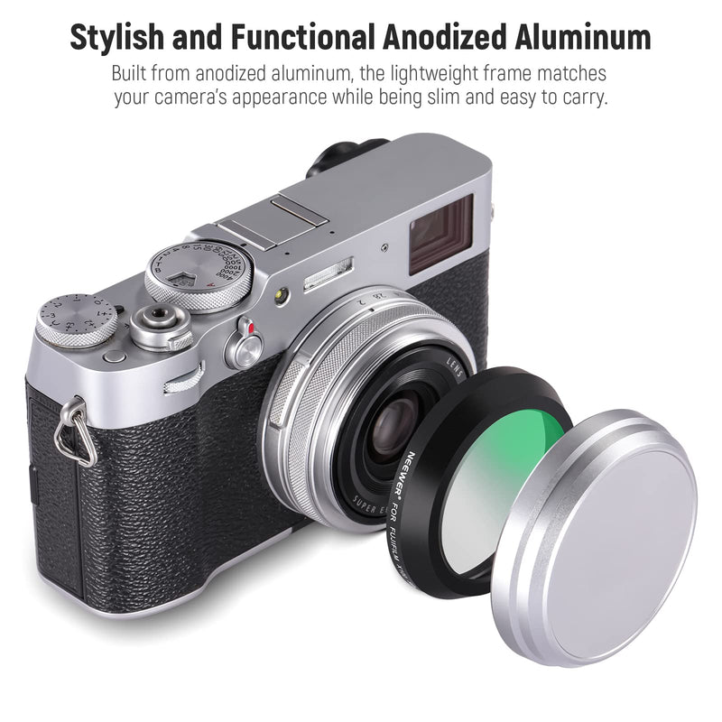 [Australia - AusPower] - NEEWER UV Protection Filter for X100 Series Cameras, Multi Coated HD Optical Glass Build Lens Filter Accessory Compatible with Fujifilm X100 X100S X100F X100T X100V Camera (Black Frame) Black 