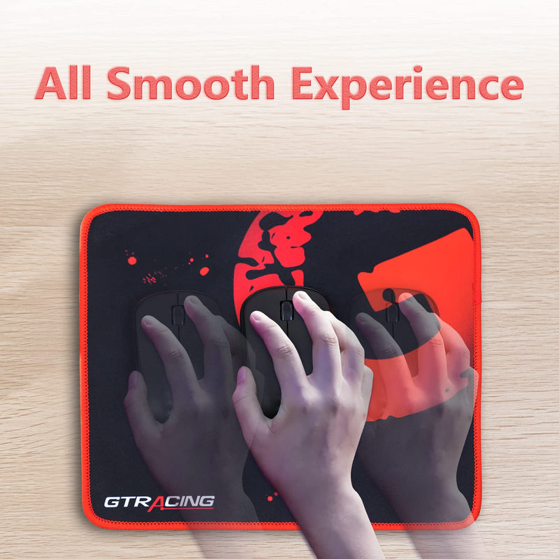 [Australia - AusPower] - GTRACING Mouse Pad with Non-Slip Rubber Base, Premium-Textured Computer Mouse Mat with Stitched Edges, for PC, Laptop, Gaming, Office, Home, Red 