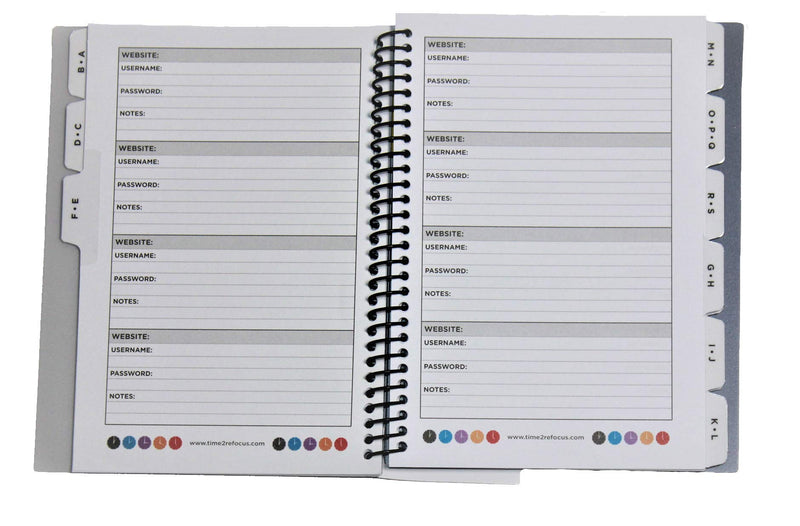 [Australia - AusPower] - RE-FOCUS THE CREATIVE OFFICE, Password Book Keeper, Small, Mini, Green, Camouflage, Alphabetical Tabs, Spiral Bound, Removable Sheets, Journal Organizer, Includes Website, Address, Username, Password Green Camo 