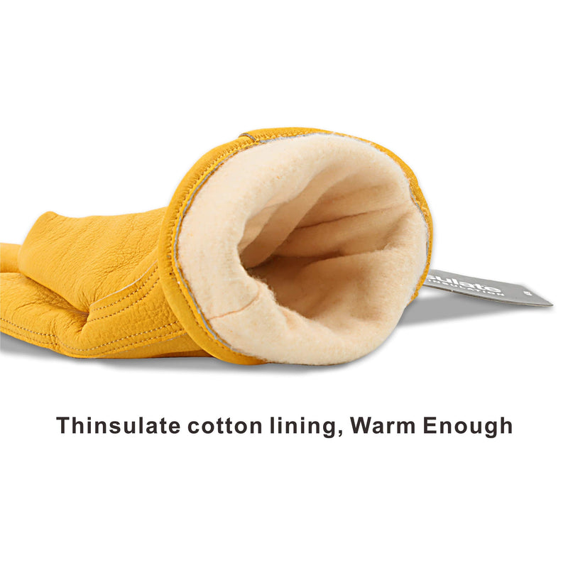 [Australia - AusPower] - KIM YUAN Winter Warm Work Gloves 3M Thinsulate Lining Perfect for Gardening/Cutting/Construction/Motorcycle, Men & Women 1 Pair Large(1 PAIR) Winter-elastic Wrist 