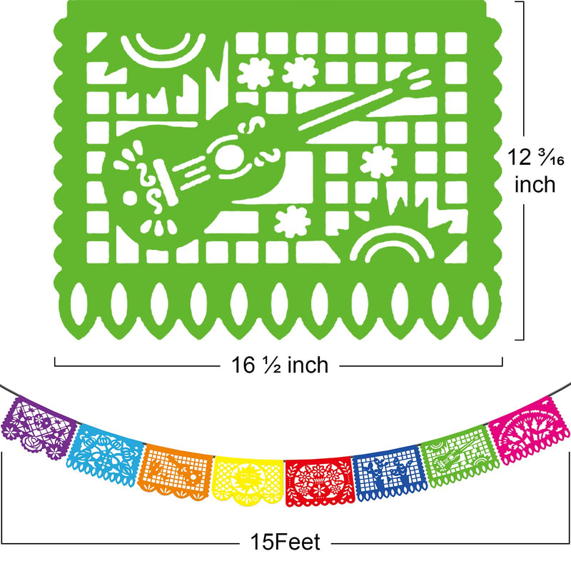 [Australia - AusPower] - Mexican Party Banners - 6 Pack Papel Picado Banner Cinco de Mayo Fiesta Party Decorations, Dia De Los Muertos Day of The Dead Decor Flag Easter Mexican Birthday Party Supplies - 6 Styles/90 Ft 