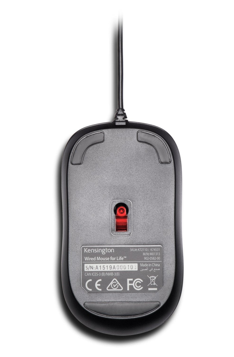 [Australia - AusPower] - Kensington Silent Mouse-for-Life Wired USB Mouse - Black (K72110US) 