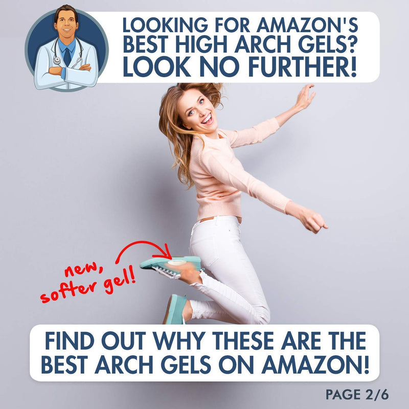 [Australia - AusPower] - Dr. Frederick's Original Arch Support Insoles for Plantar Fasciitis Relief - 6Pcs - High Arch Support Inserts for Flat Feet - for Men & Women - Can be Worn with Shoes - Better Than Foot Brace 