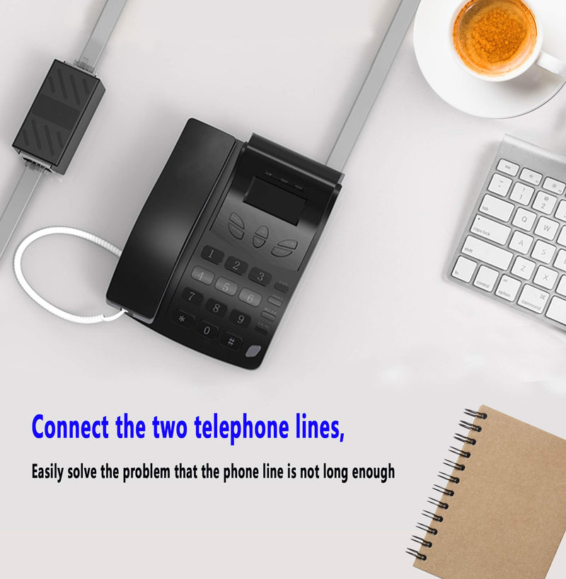 [Australia - AusPower] - SinLoon RJ11 Coupler RJ11 Female to Female 6P6C Telephone Inline Coupler Straight Telephone Cable Extension Adapter for Landline Fax Machine (Straight) 