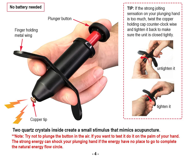[Australia - AusPower] - Trigger Point Stimulator Tool - Electric Current Sensation with No Needles No Battery 1 Count (Pack of 1) 