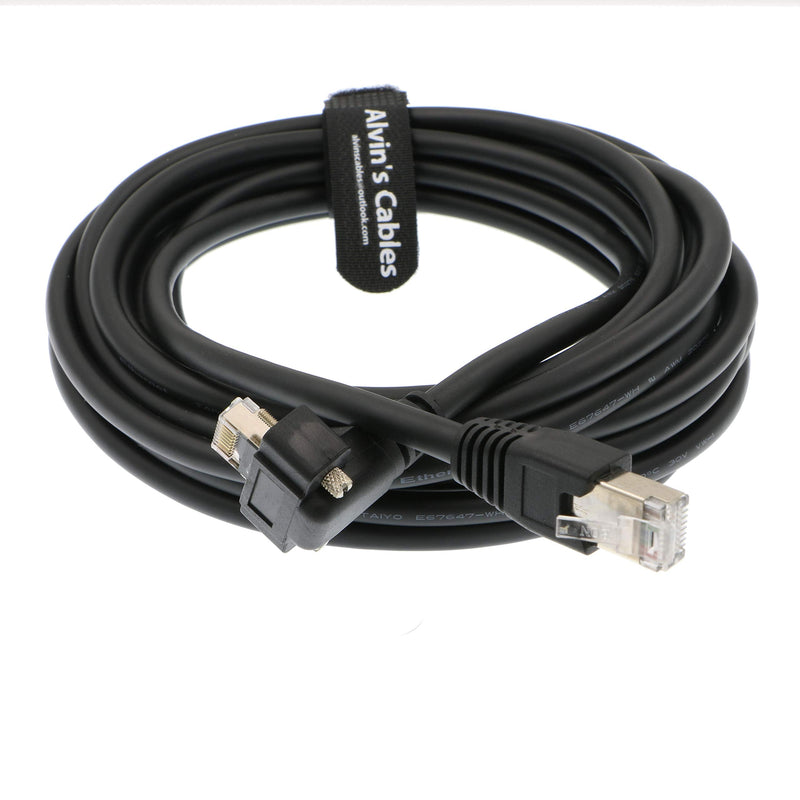 [Australia - AusPower] - Alvin's Cables GigE Cat6 Screw Lock Horizontal Right Angle RJ45 DrC Cable for Basler Cameras 5M 90 Degree screw lock RJ45 