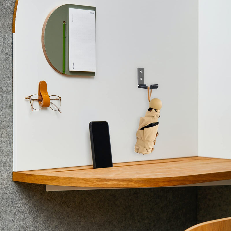 [Australia - AusPower] - C YECEN Headphone Stand Hanger Headset-Holder Hook Earphone Hook for Wall & Desk,Folding Hook with Screws Nails 2 Pcs Black-2 pieces 