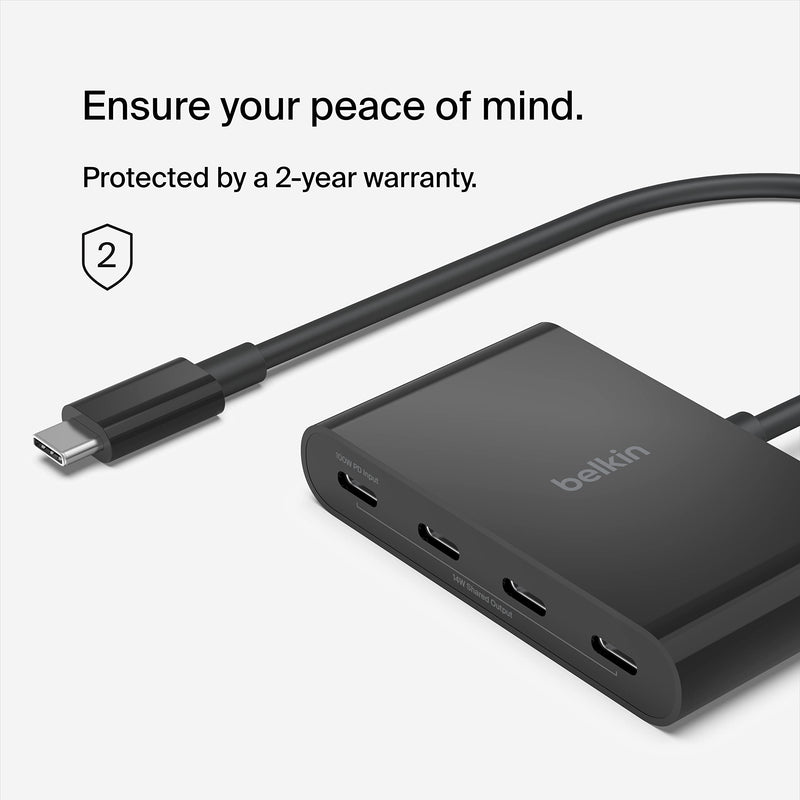 [Australia - AusPower] - Belkin Connect USB-C™ to 4-Port USB-C Hub, Multiport Adapter Dongle with 4 USB-C 3.2 Gen2 Ports & 100W PD with Max 10Gbps High Speed Data Transfer for MacBook, iPad, Chromebook, PC, and More 
