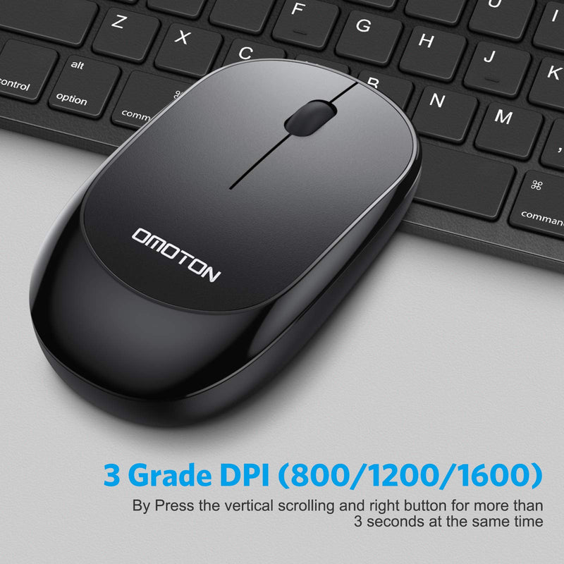 [Australia - AusPower] - OMOTON Bluetooth Keyboard and Mouse Combo, Wireless Keyboard Mouse for iPad Pro 12.9/11, iPad 9th/8th/7th Gen, iPad Air 4, All iPad (iPadOS 13 and Above), and Other Bluetooth Enabled Devices (Black) Black 
