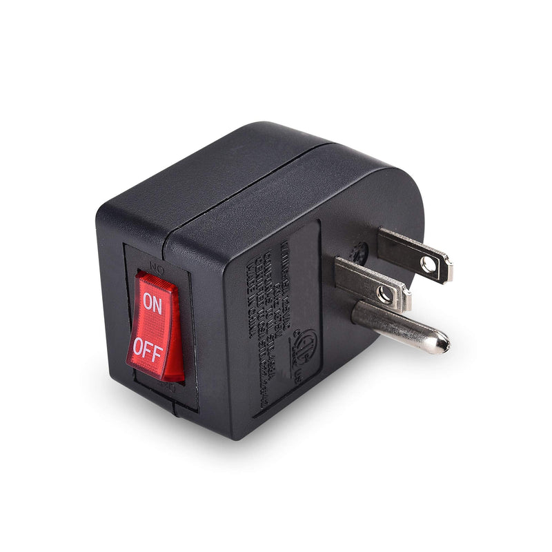 [Australia - AusPower] - Cable Matters 3 Pack Grounded Outlet with ON Off Switch, Single Outlet Switch/Plug Switch in Black 