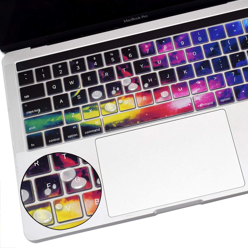 [Australia - AusPower] - Funut MacBook Pro Keyboard Cover with Touch Bar 13 inch Silicone Keyboard Skin and 15 inch Premium Ultra Thin TPU 2019-2016 (Apple Model A2159 A1989 A1990 A1706 A1707) Skin Protector - Nebula 