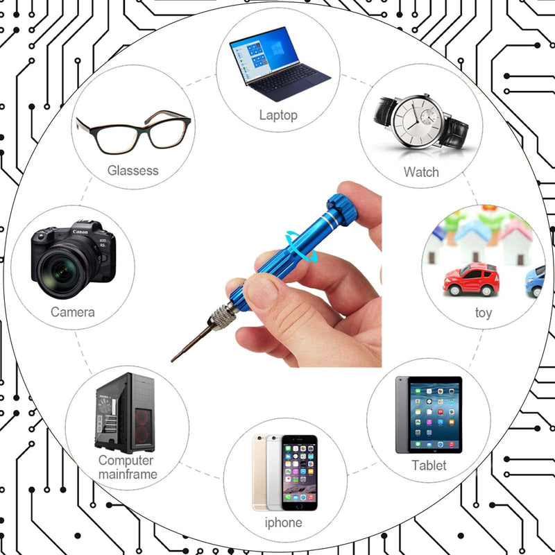 [Australia - AusPower] - ESINAM Portable Glasses Screwdriver for Eyeglass Repairing, 13 In 1 Mutifuntional Precision Screwdriver Set for Sunglasses,Watch, Laptop, Electronics, Cellphone and Jewelry - Magnetic Bits 