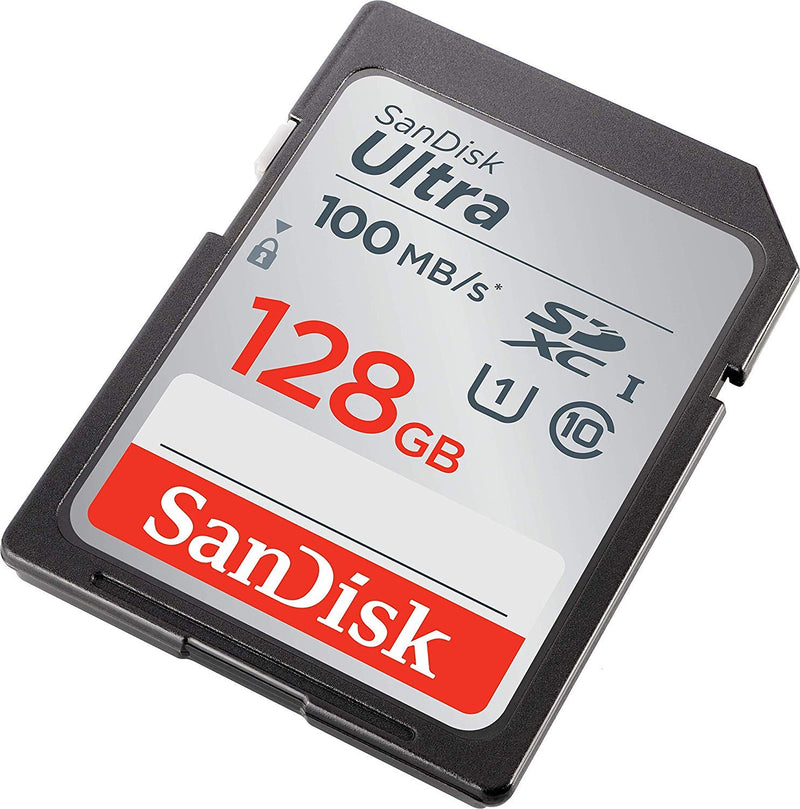 [Australia - AusPower] - SanDisk Ultra SDXC 128GB SD Card for Olympus Mirrorless Camera Works with OM-D E-M10 IV, OM-D E-M5 III (SDSDUNR-128G-GN6IN) Bundle with (1) Everything But Stromboli SD & Micro Memory Card Reader 