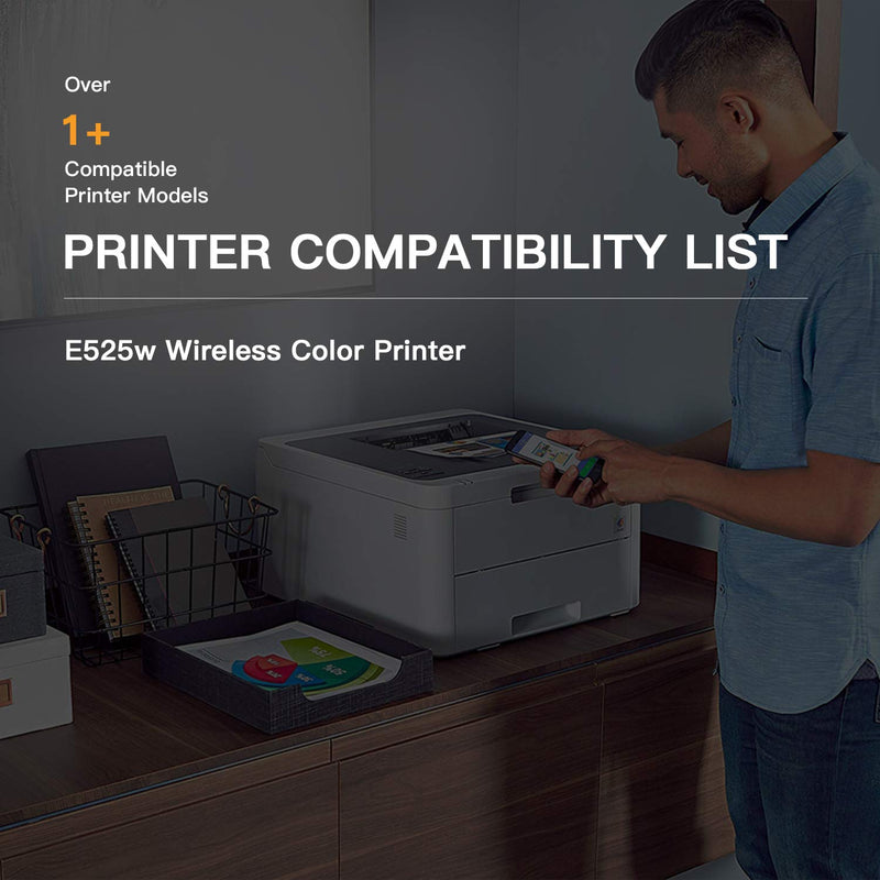 [Australia - AusPower] - E-Z Ink (TM) Compatible Toner Cartridge Replacement for Dell E525W E525 525w to use with E525w Wireless Color Printer for 593-BBJX 593-BBJU 593-BBJV 593-BBJW (Black Cyan Magenta Yellow, 4 Pack) 