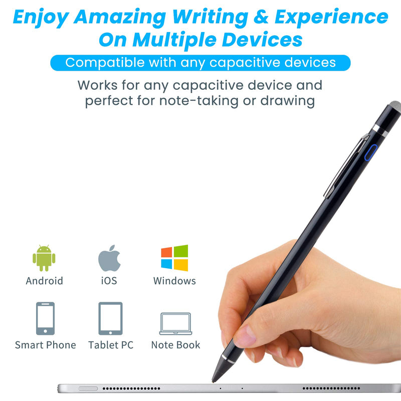 [Australia - AusPower] - Stylus Pencil for Samsung Galaxy Tab A 10.1 2019, EDIVIA Digital Pencil with 1.5mm Ultra Fine Tip Pens for Samsung Galaxy Tab A 10.1/10.5/8 Inch Stylus, Black 