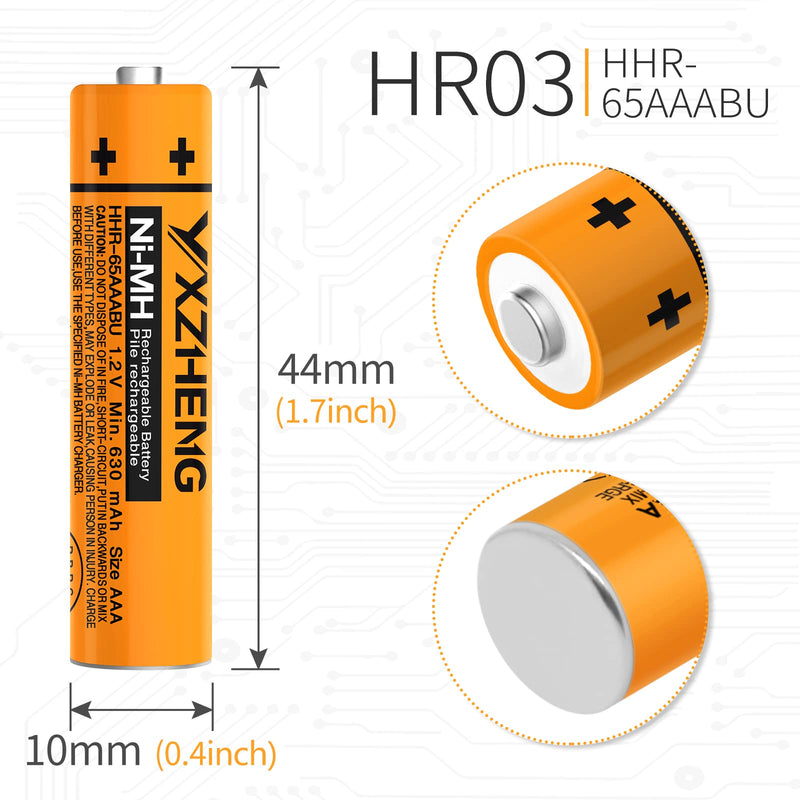 [Australia - AusPower] - yxzheng AAA Battery 8PCS 1.2V 630mAh NI-MH Rechargeable HHR-65AAABU for Panasonic Cordless Phone (8X HHR-65AAABU) 