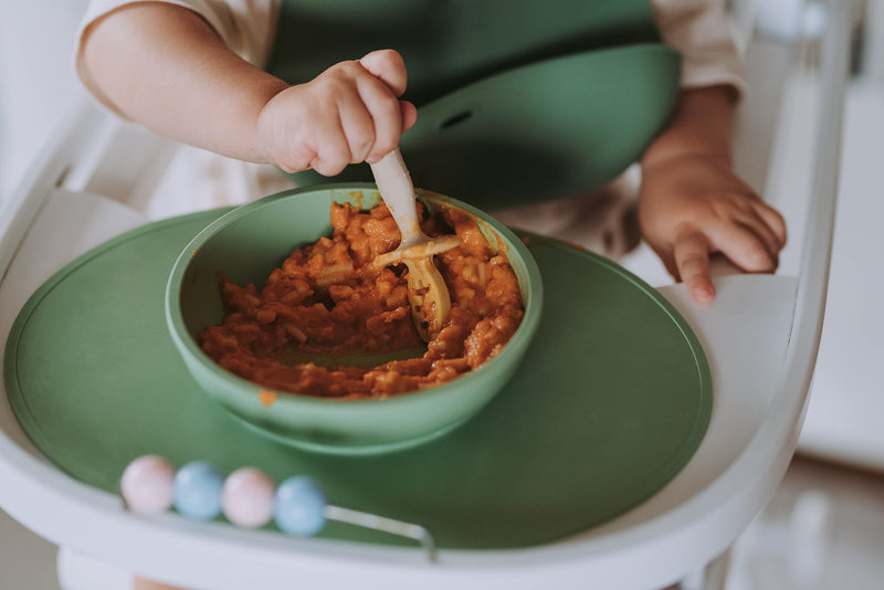 [Australia - AusPower] - Baby First Stage Spoon Set | 3 Piece BPA Free Silicone Dipping Chewable Self Feeding Toddler Utensils | Baby Led Weaning Spoon for Kids Ages 6 Months+ | Second Stage Training 