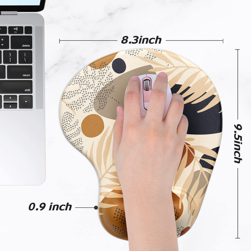 [Australia - AusPower] - Hsurbtra Ergonomic Mouse Pad with Wrist Rest Support, Gel Mouse Pads with Non-Slip PU Base, Pain Relief Memory Foam Mousepad, Cute Mouse Pad for Laptop PC, Office Supplies Decro, Brown Brown-12 