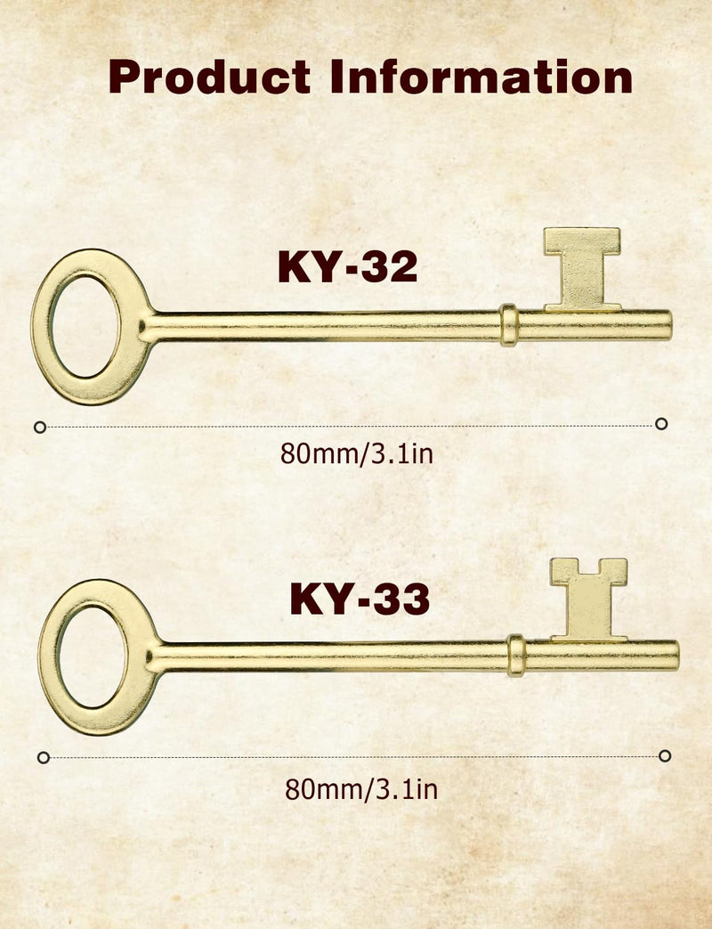 [Australia - AusPower] - Skeleton Key, KY-32 KY-33 Replacement Skeleton Keys Kit for Old Style Doors 