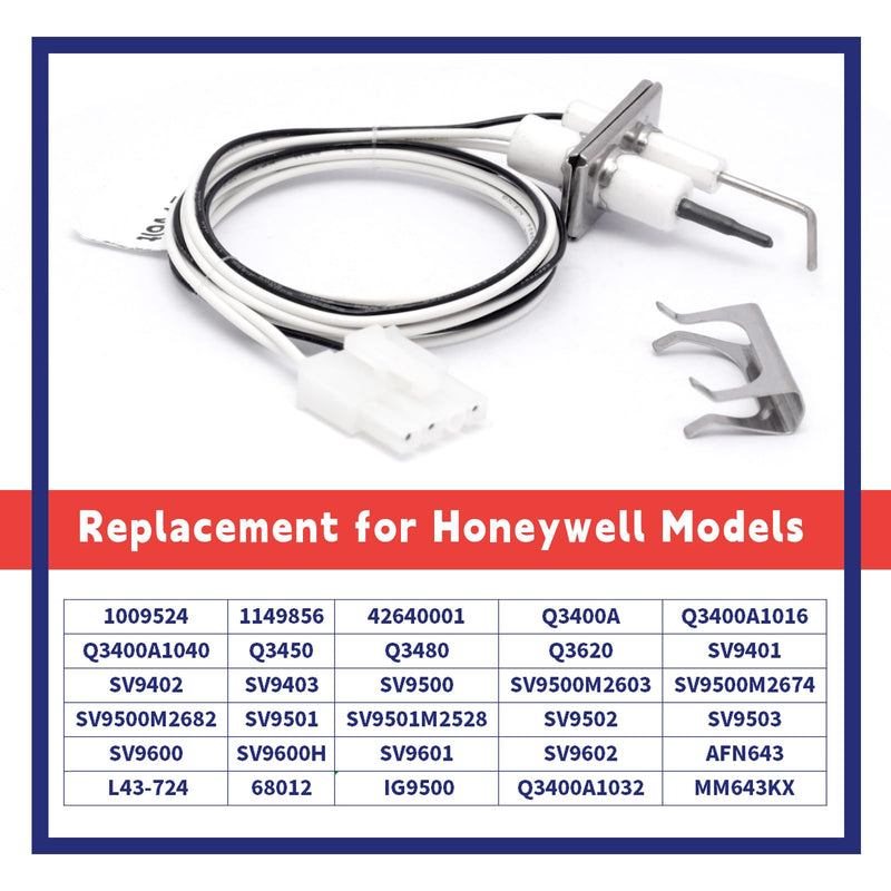 [Australia - AusPower] - Q3400A1024/U Igniters Flame Rod Assembly Replacement for Honeywell Q3450 Q3480 Q3620 R42640-001, Upgraded Flame Rod Sensor Igniters 24V Silcon Nitride Ignitors for SV9500M Valve 