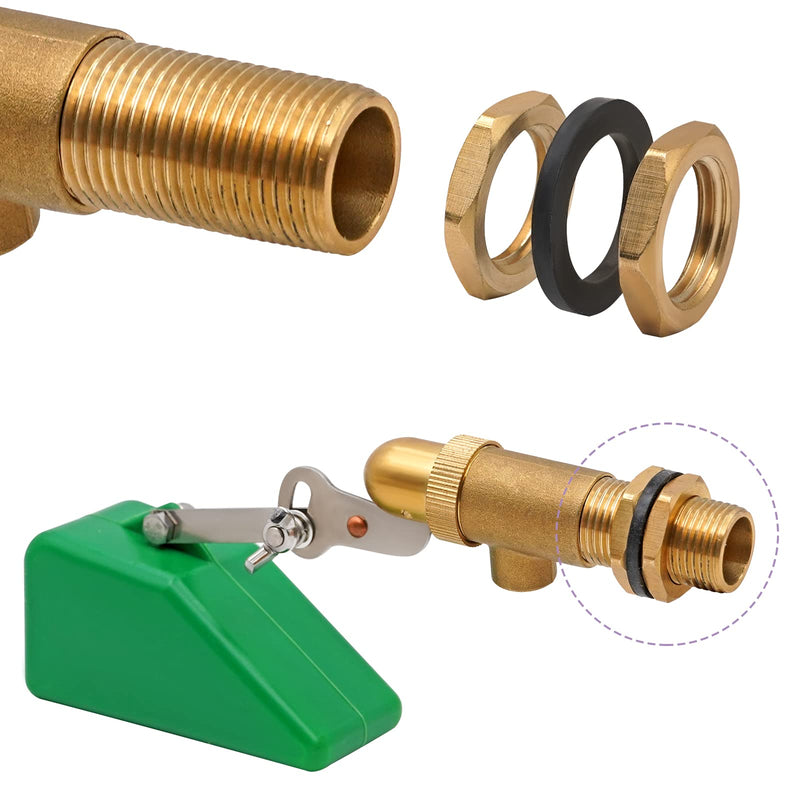 [Australia - AusPower] - Brass Float Valve 1/2 inch Float Ball Valve Automatic Fill Adjustable Float Ball Valve for Livestock Waterer, Water Tank, Aquariums 