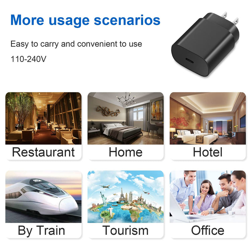 [Australia - AusPower] - Super Fast Charger, 2-Pack 25W USB-C Fast Charger and 2-Pack 6Ft Type C to Type C Cable for Samsung Galaxy S20/S20 Ultra/S20+/S21/S21 Ultra/ S21+/ Note 20 Ultra/Note 10+/ Note 10 