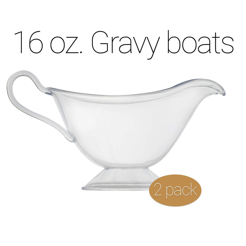 [Australia - AusPower] - Gravy Boat 16 oz Clear Plastic Thanksgiving Gravy Boat Pourer Dish, Salad Dressing Server Pourer, 2 pack 