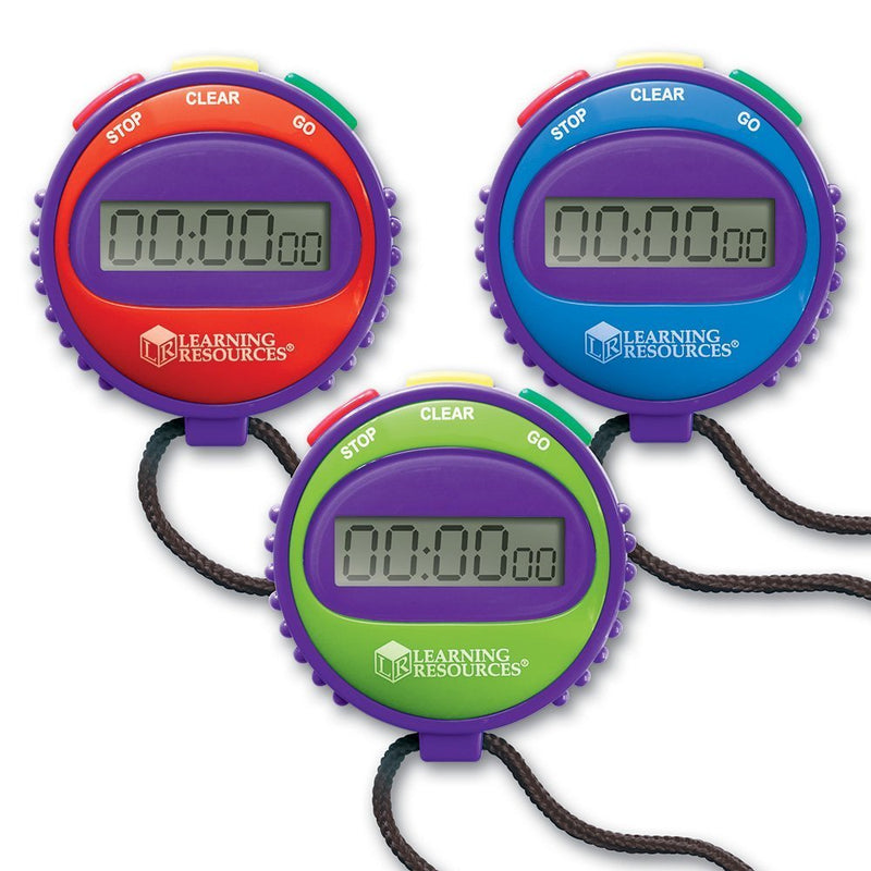 [Australia - AusPower] - Learning Resources Simple 3 Button Stopwatch, Supports Science Investigations, Timed Math Exercises, Elapsed Time Tracking, Ages 5+ 
