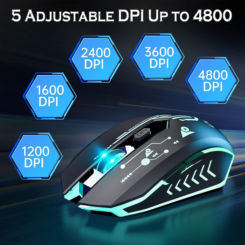 [Australia - AusPower] - UHURU Wireless Keyboard and Mouse Combo Set with WM-02Z Wireless Gaming Mouse Bundle 