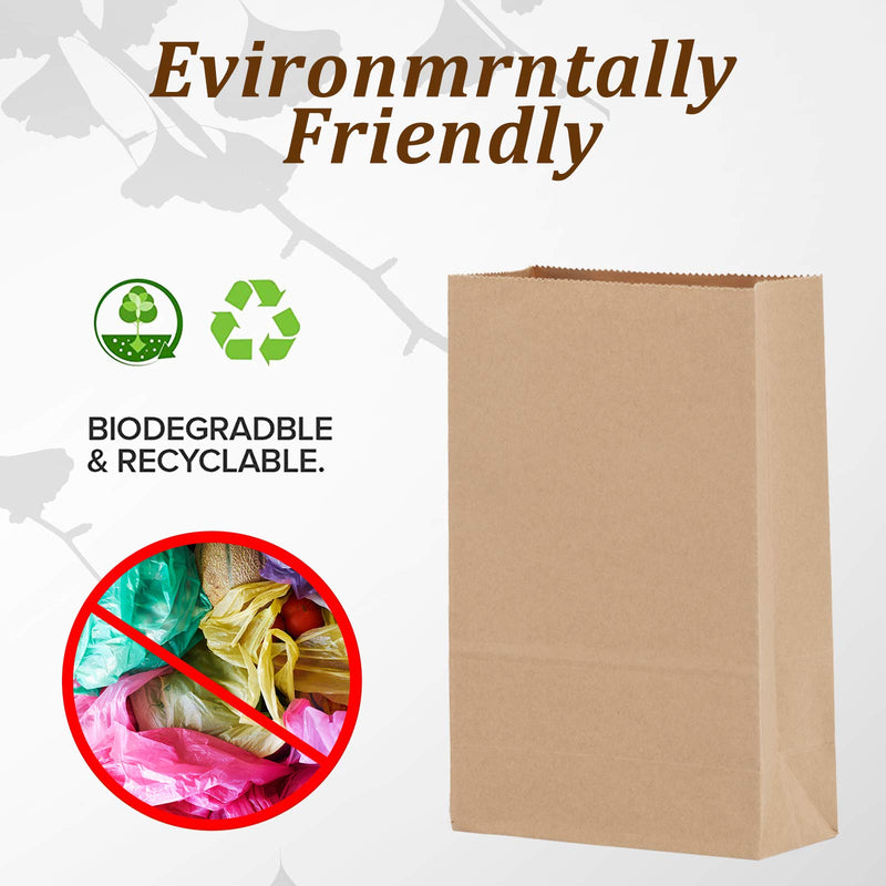 [Australia - AusPower] - Brown Paper Bags Bulk Paper Small Lunch Bags Kraft Takeout Bags for Grocery Delivery 1LB 50 Pack Brown 1 