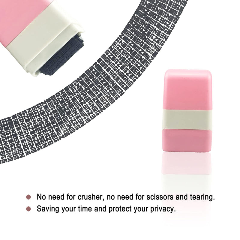 [Australia - AusPower] - 2Pcs Identity Protection Roller Stamps Identity Prevention Theft Stamp Wide Rolling Security Stamp for Privacy Protection, ID Blockout and Address Blocker (Pink and Coffee) Pink and Coffee 