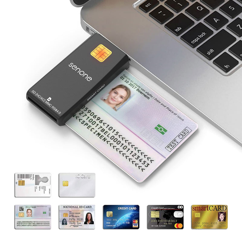 [Australia - AusPower] - USB Smart Card Reader, CAC/DOD Military Multi Memory Card Reader Supports SD/Micro SD/SDHC/SDXC/MMC and SIM ,Compatible with Windows, Linux/Unix, MacOS X 