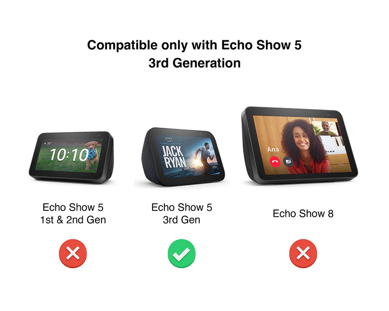 [Australia - AusPower] - matterform Echo Show 5 3rd Gen Under Cabinet Kitchen Mount Bracket for Amazon Alexa Devices | Compatible with 3rd Gen 2023 Model | All Hardware Included (White) White 